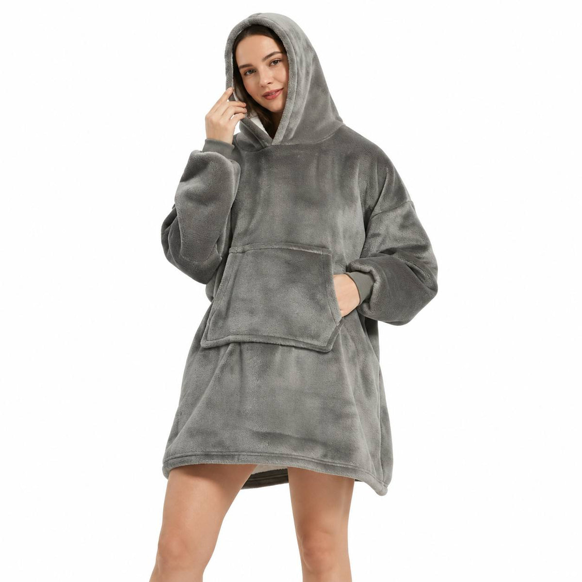 Cozy Cloud Hoodie Blanket — Oversized Wearable Sherpa Fleece