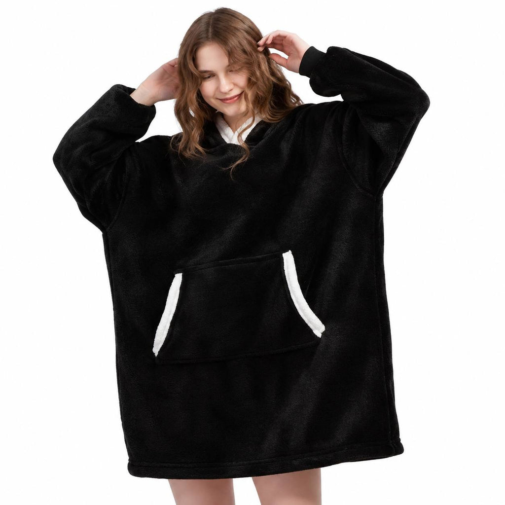 Cozy Cloud Hoodie Blanket — Oversized Wearable Sherpa Fleece